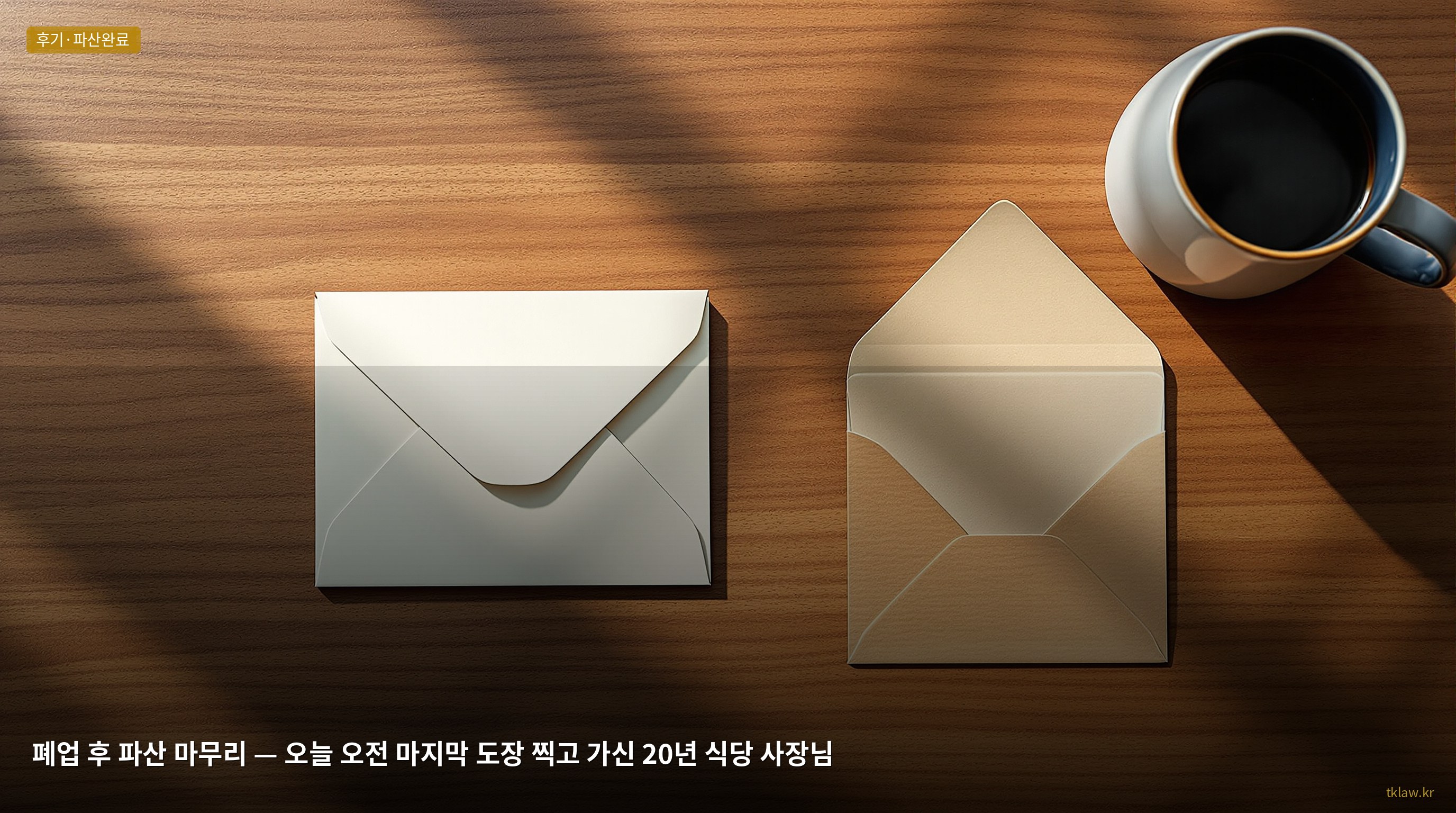 폐업 후 파산 마무리 — 오늘 오전 마지막 도장 찍고 가신 20년 식당 사장님