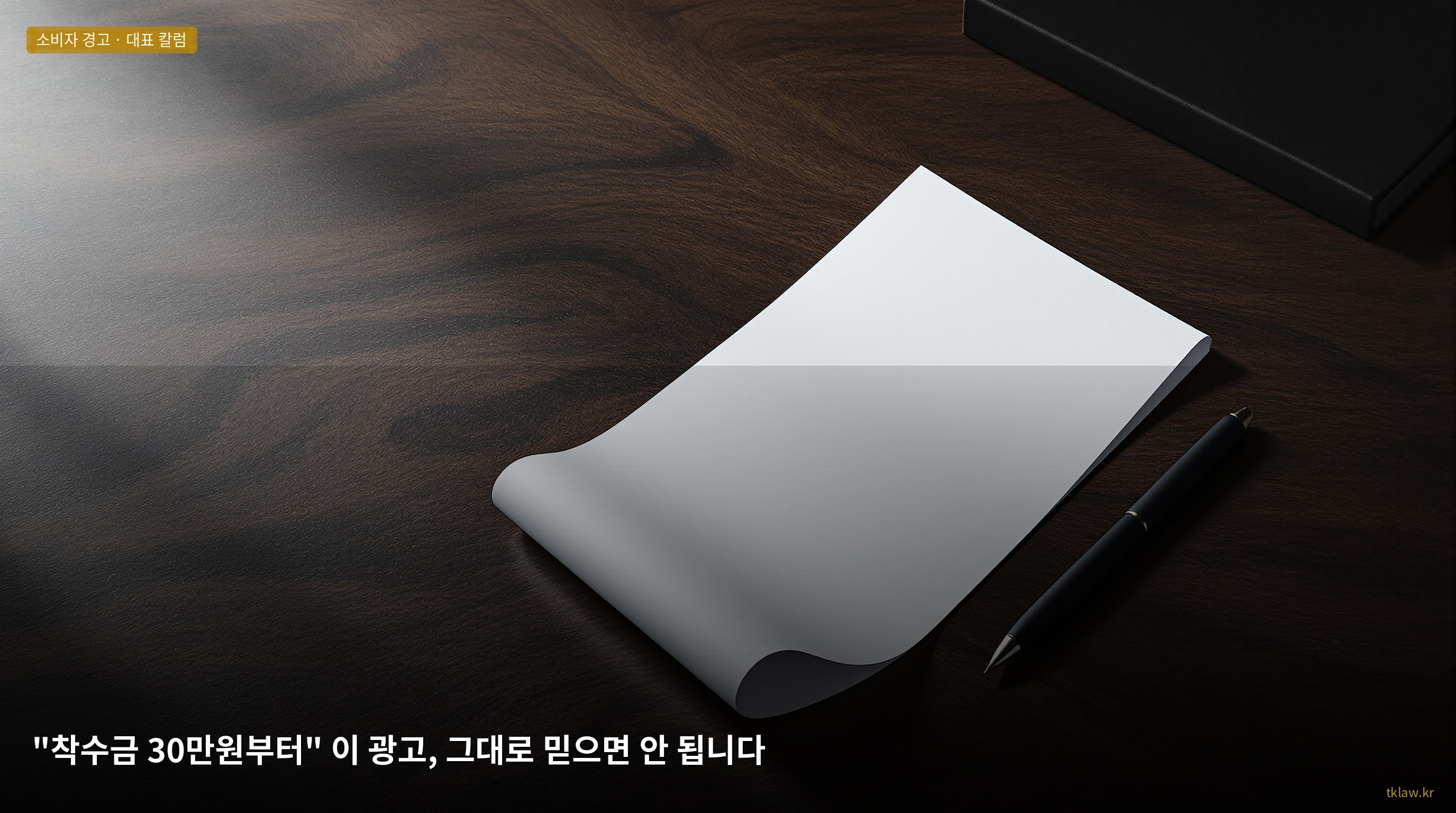 "착수금 30만원부터" 이 광고, 그대로 믿으면 안 됩니다