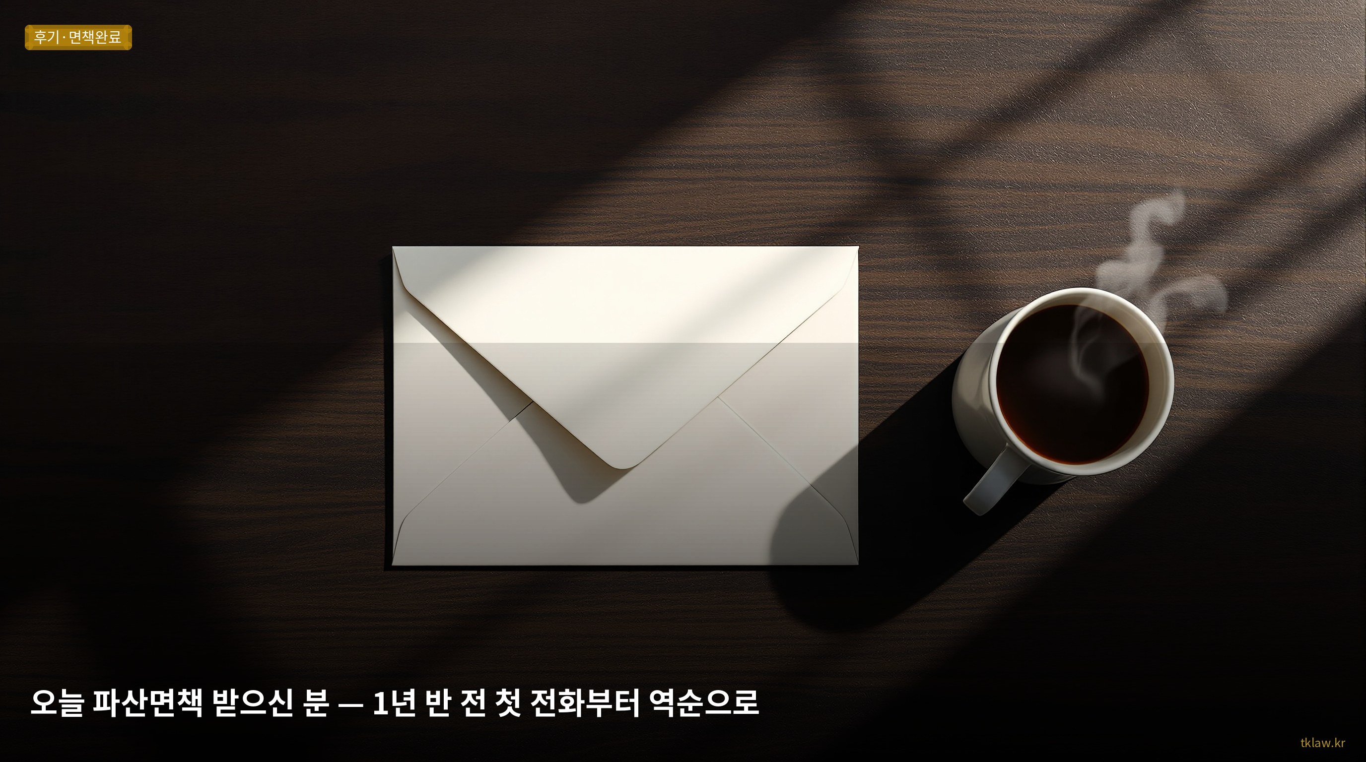 오늘 파산면책 받으신 분 — 1년 반 전 첫 전화부터 역순으로