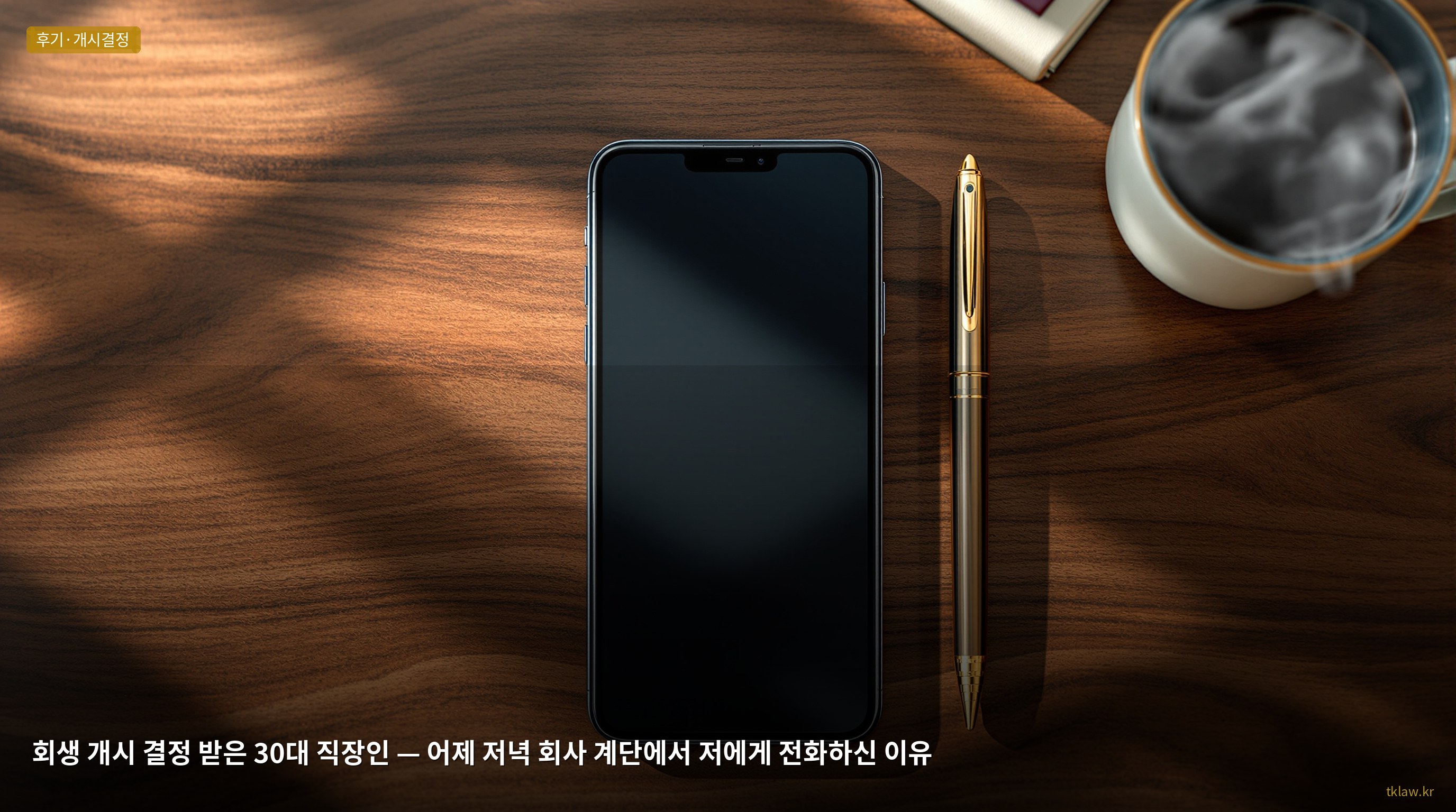 회생 개시 결정 받은 30대 직장인 — 어제 저녁 회사 계단에서 저에게 전화하신 이유