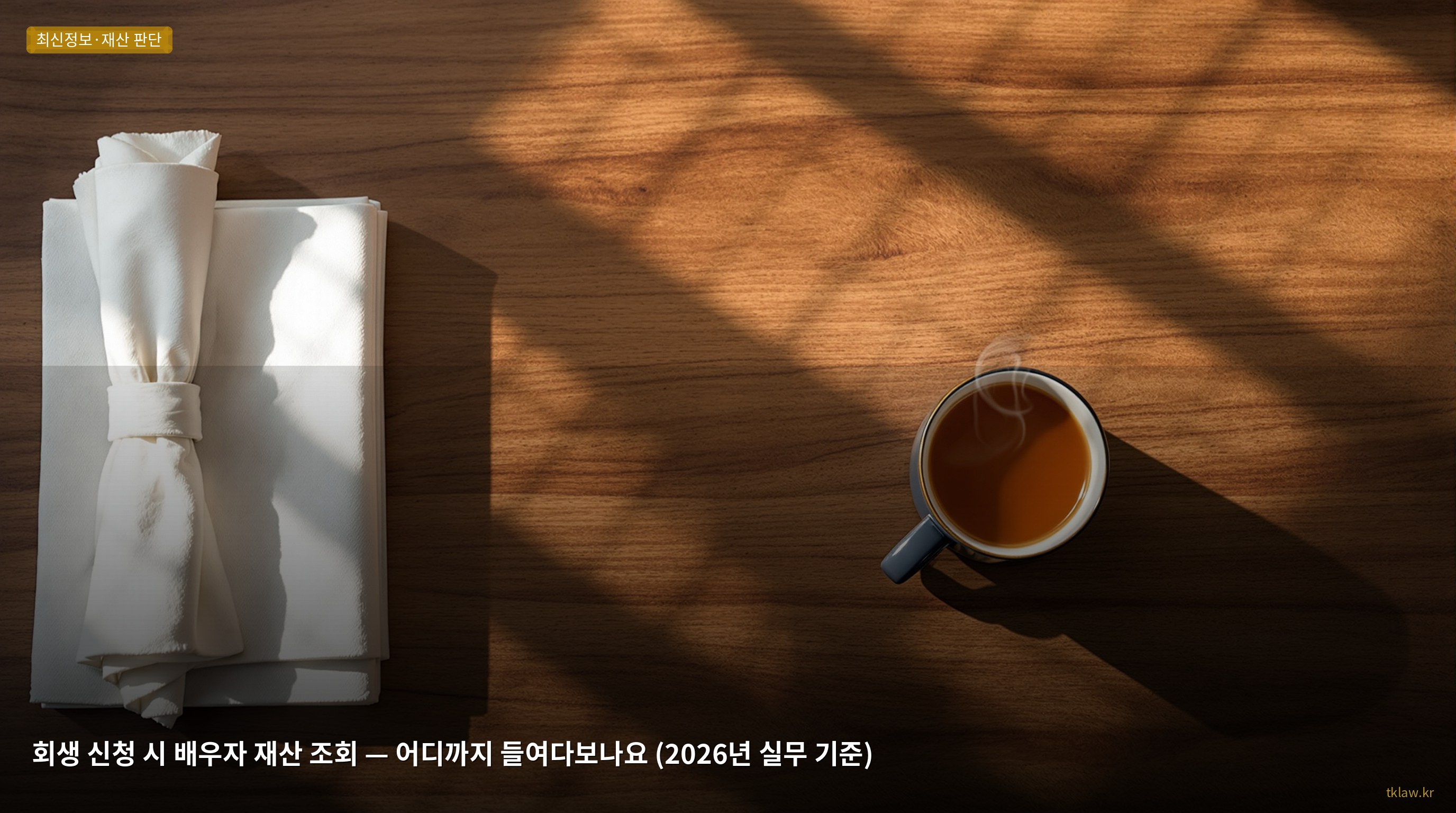 회생 신청 시 배우자 재산 조회 — 어디까지 들여다보나요 (2026년 실무 기준)