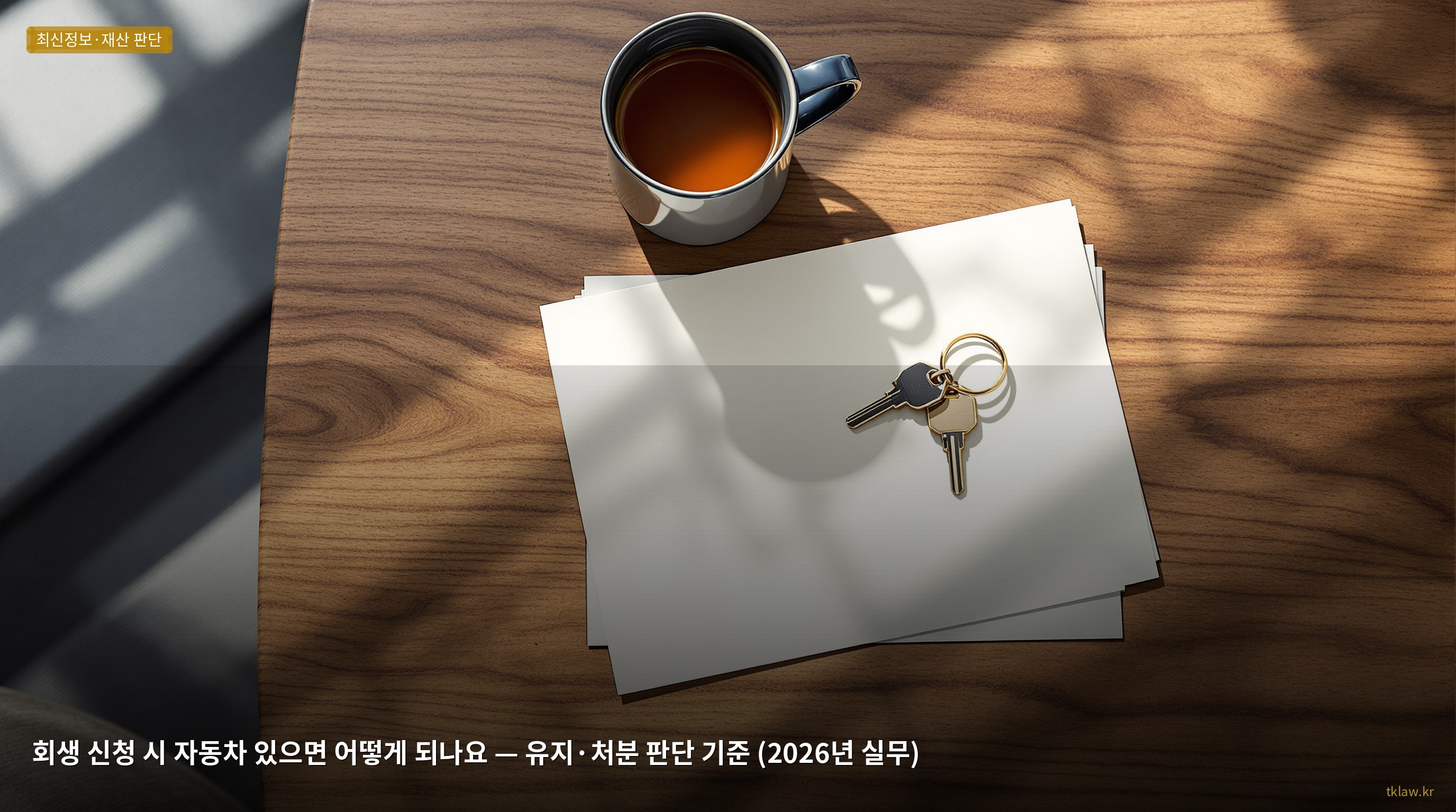회생 신청 시 자동차 있으면 어떻게 되나요 — 유지·처분 판단 기준 (2026년 실무)